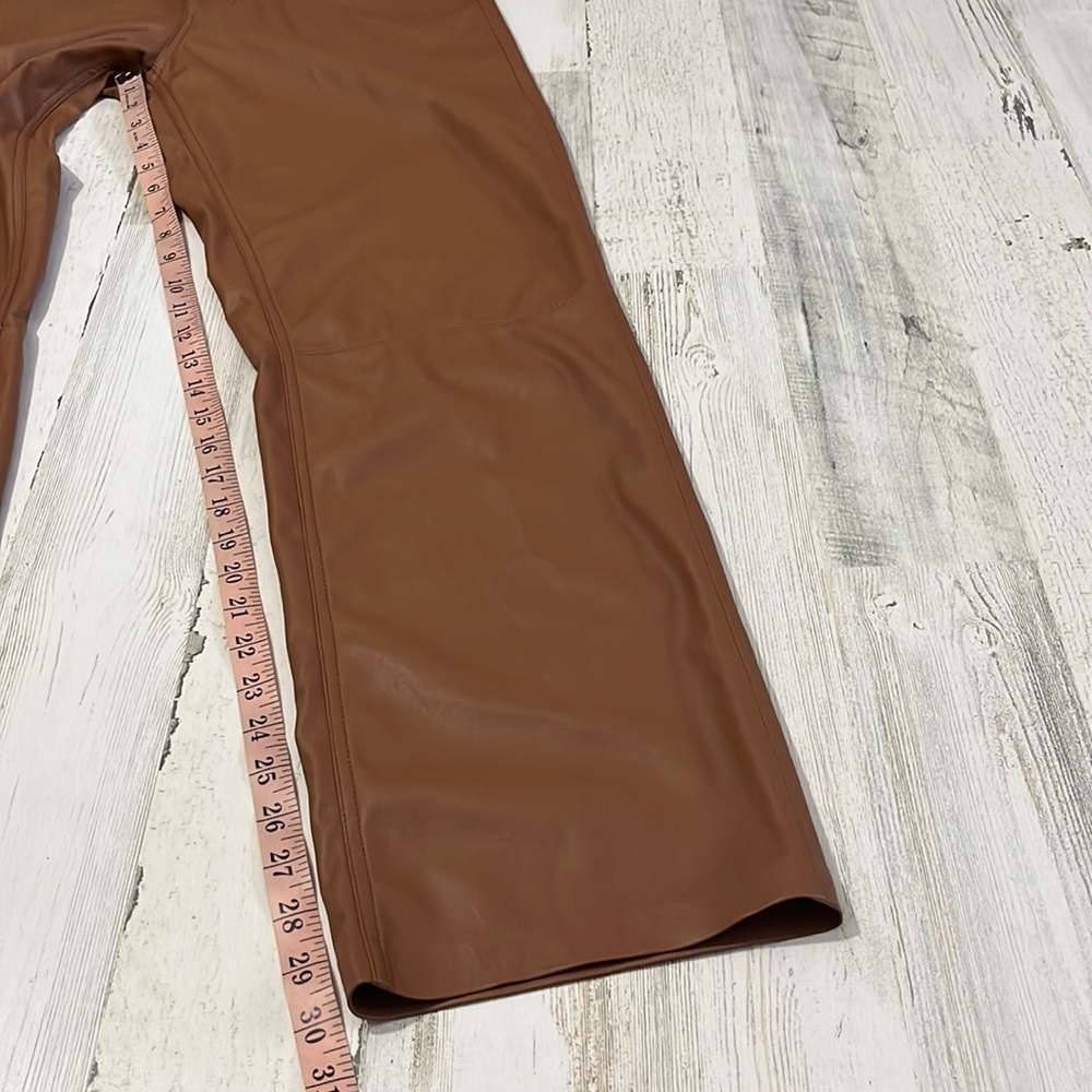 AG Adriano Goldschmied Alexxis Straight High- Rise Vintage Fit Leather Pants - Picture 13 of 14
